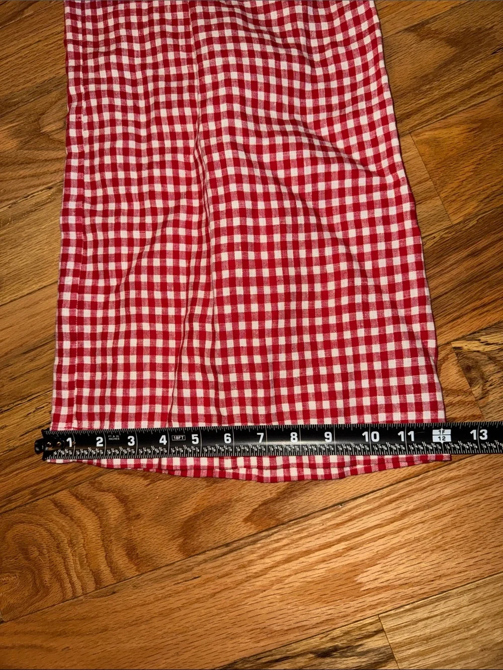 Reformation Birch Jumpsuit in Red May Check 100% Linen size 8.